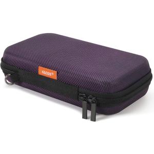 Hard EVA Carrying Case - GLCON Protective Electronic EVA Storage Case for Power Bank, Charger, Earbuds, Cell Phone, Battery - Portable Small Travel Bag with Mesh Inner Pocket + Zipper Enclosure (Purple)