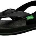 Sanuk Kids unisex-kids Root Beer Cozy Flip Flop (13 Little Kid, Black)