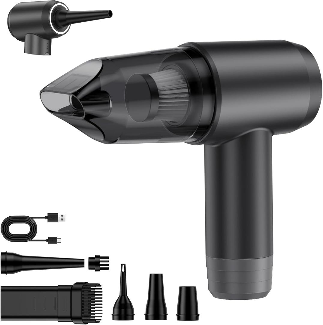 Fanisic Car Vacuum Handheld Vacuum Cleaner/Air Duster, 18000PA Strong Suction with Brushless Motor, Rechargeable Dust Buster/Hand Pump Low Noise for Car Detailing Home Office Cleaning