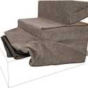 Best Pet Supplies Non-Slip Foam Dog Stair & Pet Ramp, Balanced Indoor Step Support - Foldable Stair Cover, Brown Linen, 3-Step (3-Step (H: 16.5"))