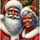 3 x BlissYard Christmas Door Cover 71x35 Inch Santa Claus Couple Door Banner, Merry Christmas Winter Porch Sign with Santa and Mrs Claus, Holiday Entry Decor Indoor Outdoor Farmhouse Party Hanging Cover