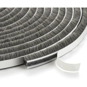 33 Ft Window Seal Strip, 0.35 inch x 0.35 inch Sliding Door Weather Stripping Window Seal, Pile Self Adhesive Window Weather Stripping,Door Noise Blocker, Grey (Gray)