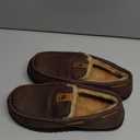 HomeTop Men's Suede Memory Foam Moccasin Slippers Soft Plush Warm Lining House Shoes, 10, Coffee