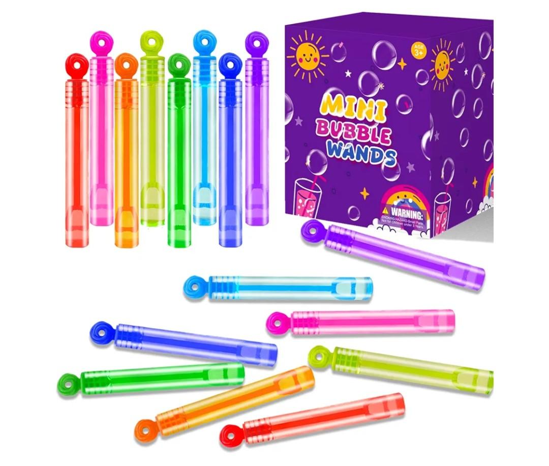 Bulk Neon Mini Bubbles Party Favors for Kids 100 Pack, Small Easter Non Candy Treat Goodie Bag Stuffers Fillers Toys Gifts Bulk for Toddler, Classroom Carnival Prize Game for Birthday Parade Throw