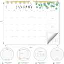 4 x Aesthetic Wall Calendar 2025-2026, 17 Monthly Horizontal Hanging Calendar with Julian Dates from August 2025 to December 2026, 14.5" x 11.5" Minimalist Modern & Simple Paper Wall Calendar for School, Home, Office (Green)