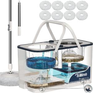 RinseWise Large Gen 1 Mop Bucket, Clean/Dirty Water Separation,8 Heads