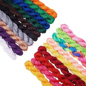 PH PandaHall 2mm Nylon String Chinese Knotting Cord 19 Colors Bracelet String Braided Kumihimo Thread Beading Thread Fringe Hand Knitting Cord for Friendship Bracelet Making (200yard)
