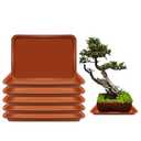 TNTIWQ 6 Pack 12.5 Inch Rectangle Plant Saucers for 7.8 Inch Pots - Indoor Outdoor Drip Tray for Planters - Plastic Planter Water Tray(Terracotta, 12.5"x9"(6pcs))