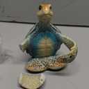 Hodao ocean animals indoor home decorations sea turtle decorative figurines kitchen organization and storage-Ocean Theme kitchen decor salt and pepper shakers holder set ocean animal gifts (Turtle)