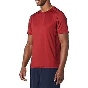 Men's Active Quick Dry Moisture Wicking Tech Stretch Lightweight Short-Sleeve T-Shirt, Burgundy, XX-Large Big