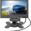 Vehicle On-Dash Backup Monitor, 7" Digital HD Car TFT LCD Color Screen Display with 2 Video Input for Rear View Camera (Grey)