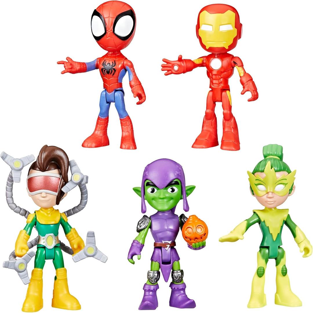 Spidey and his Amazing Friends Marvel, Friends & Foes Pack, 5 Action Figures, 4-Inch, Preschool Super Hero Toys for Kids Ages 3 and Up 
