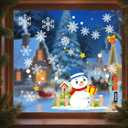 2 x Christmas & Halloween Static Window Clings Set (20x30cm & 35x28cm),8-10 Designs/Pack, Removable Decals for Glass (Christmas Cozy Whimsical, Polyvinyl Chloride, Large)