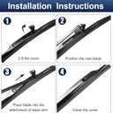 X AUTOHAUX 2pcs 26"+19" Silicone Front Windshield Wiper Blade for Honda Crosstour 2010-2016 for Honda Accord 2008-2017 Windscreen Wiper OE Replacement Set All-Seasons J/U Hook