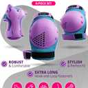 SKATEWIZ Skateboard Pads Protective Gear Set for Kids and Adults - Smash - Roller Skate Pads [6pc] with Wrist Guards - Skating Protective Gear - Roller Derby