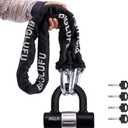 Motorcycle Chain Locks, Heavy Duty Security Chains, 100cm Long, Cut Proof 12mm Square Chain with 4Keys U Lock for Motorbike, Bike, Generator, Gates, Bicycle, Scooter