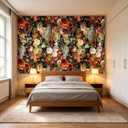Rose Floral Large wall murals Peel and Stick self Adhesive Flowers Wallpaper for Bedroom Living Room - 85"x118"