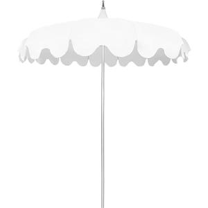 7Ft Outdoor White Curve Pagoda Market Patio Umbrella - Upf 50+, Heavy Duty Aluminum Frame,For Garden Poolside