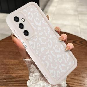MOWIME Compatible with Samsung Galaxy A16 5G Case, Cheetah Print Shockproof Soft TPU Protective Cover for Women Girls, Slim Anti Scratch Leopard Case for Galaxy A16 5G 6.7 Inch, White
