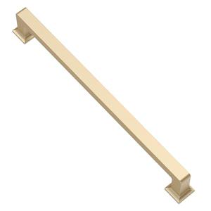 Alzassbg 10 Pack Brushed Gold Cabinet Pulls, 7-1/2 Inch(192mm) Hole Centers Cabinet Handles Square Kitchen Hardware for Cabinets AL3046BG