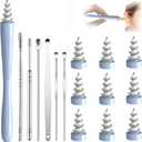 Ear Wax Removal, 2025 Ear Wax Removal Tool Reusable and Washable Replacement Soft Silicone Tips for Cleaner Earwax, Ear Wax Removal Kit Contains 7 Types of Ear Cleaner Tools (Blue)