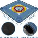 Mahjong Mat, 32.432.4 InchMahjong Mat with Rules | Non-slip & Noise Reducing, Thick Natural Rubber, Rollable for Storage, Comes with Carry Bag, Ideal for Poker & Board Games