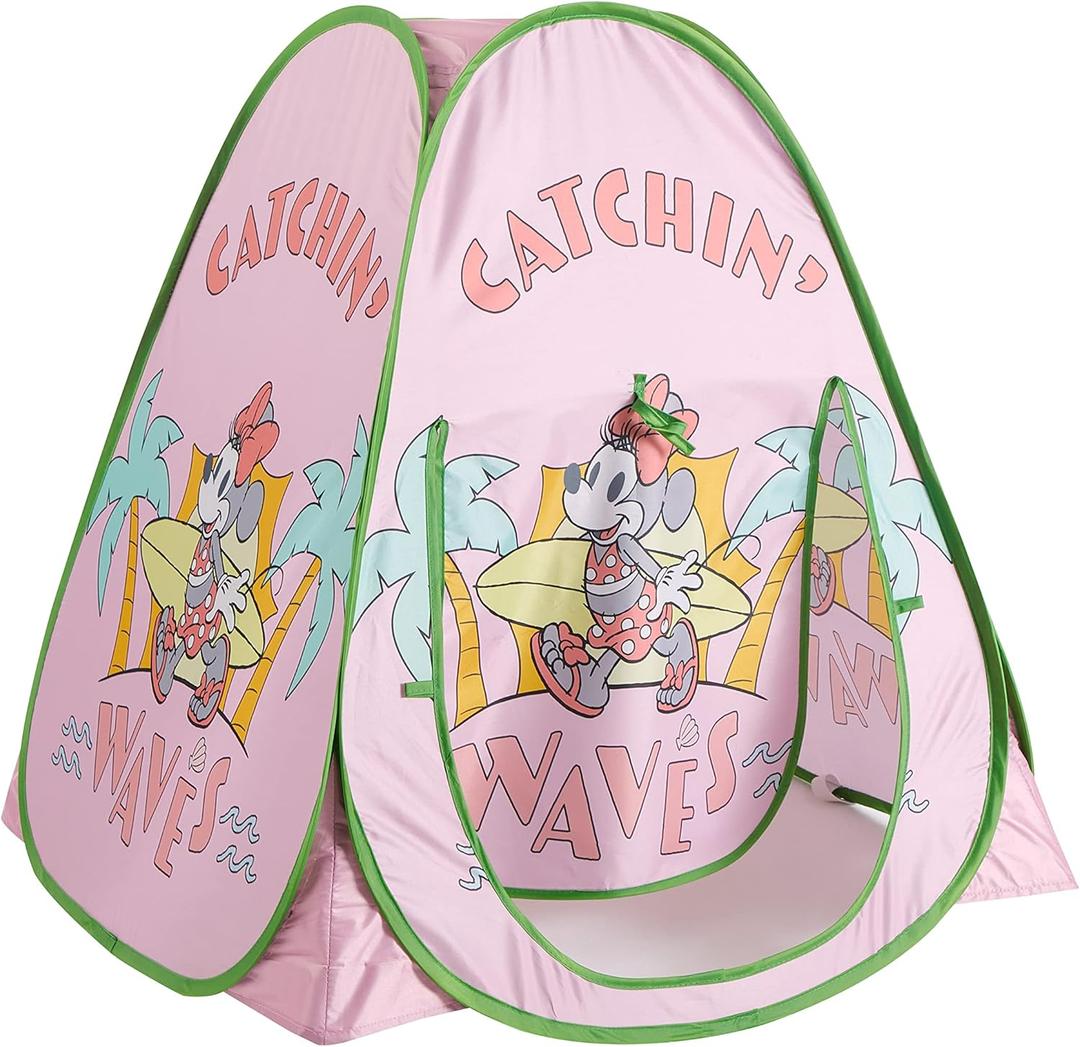 Idea Nuova Disney Minnie Mouse Collapsible Pop Up Indoor Outdoor Play Tent with UV Protection for Toddlers and Kids, 28" W x 28" L x 30" H