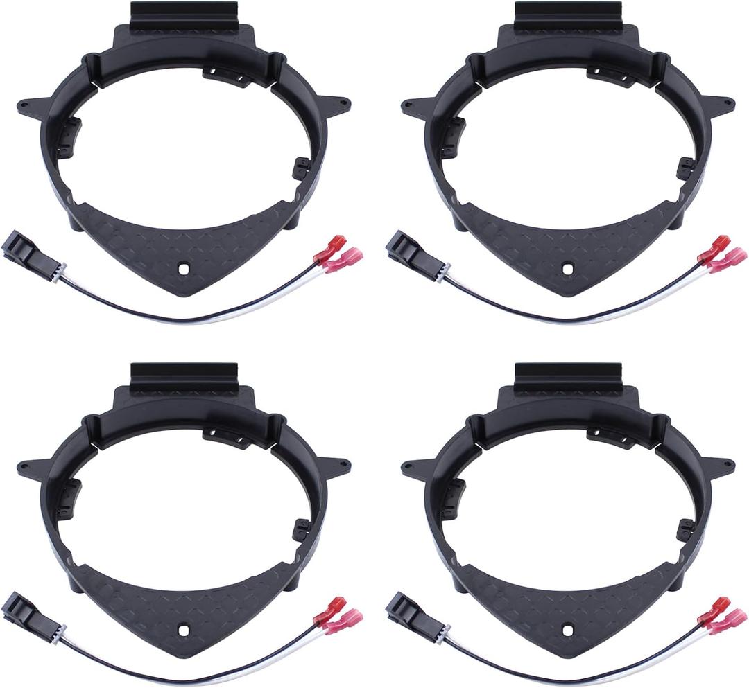 ApplianPar Front Rear 6.5" to 6.75" Door Speaker Adapter Mounting Plates and Wiring Harness Stand Ring Kit for Sierra 1500 2007-ON