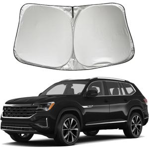 Car Windshield Sun Shade Sunshade Compatible with Volkswagen VW Atlas 2025 2024 2023 2022-2018 (Not for Cross Sport) Accessories, Foldable Car Front Window Sun Shield Cover
