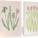 Pink Flower Canvas Wall Art Southern Coastal Modern Floral Painting Picture Preppy Pink Flowers Wall Decor Minimalist Botanical Poster Print Artwork for Living Room Bedroom Bathroom Home Decor, 24L"x16W"