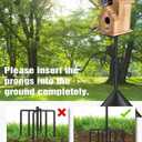 Breeze Touch 108in Heavy Duty Bird Feeder Pole with Squirrel Proof Baffle, 4 Shepherd Hooks, Garden Pole for Bird Watching