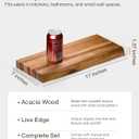 BATODA 17” Acacia Live Edge Floating Shelves, Wooden Floating Shelves for Wall - Set of 2 Floating Book Shelves, Book Shelf for Wall, Bathroom, Kitchen - Mounted Shelf, House Decor with Hardware