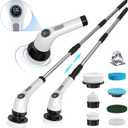 Electric Spin Scrubber Cleaning Bathroom: Shower Cleaner Brush, Cordless Power Scrubber for Tub Tile and Floor (Handle Length 50)