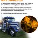 Amber Watermelon Light Bracket Kit with Switch Control for Peterbilt 359/379/389 Kenworth 660/680/880/W900L