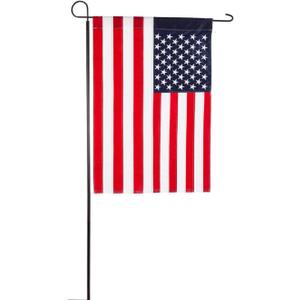 Evergreen Oversized Metal Outdoor Flag Stand 7-Feet Tall & 40-Inch Wide | Sturdy 5 lbs Solid Steel Black | Fits 3x5 and Smaller American Flag and Seasonal | Home Garden Planter House Dcor (Large)