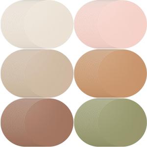 120 Pcs Boho Brown Disposable Paper Placemats Colorful Round Paper Table Place Mats for Baby Shower Bridal Shower Wedding Birthday Pride Party Supplies Home Dinning Decor