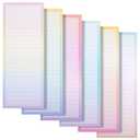 5Pack Magnetic Notepads for Refrigerator, Grocery, Shopping, To Do Lists, 3.5x9 inch Pastel Rainbow Gradient Note Pads (60 Sheets Each)