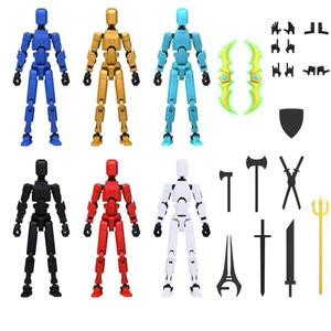 MerryXD 6 Pack Assembly Completed T13 3D Action Figure, Dummy Nova Titan Lucky 13 Action Figure 3D Printed Multi-Jointed Movable Toy
