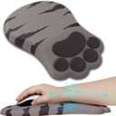 L-SPOUTTO Ergonomic Mouse Pad with Wrist Rest, Cute Cat Paw Mousepad Wrist Support, Comfortable Massage Design Computer Pain Relief Mouse Pad with Non-Slip PU Base for Desk Laptop Gaming Office, Brown