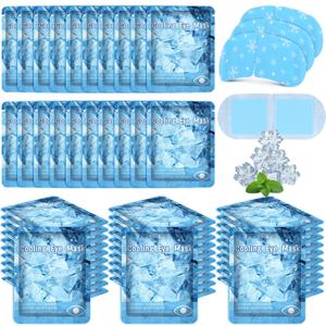 Newcotte 36 Pack Cooling Eye Masks Mint Scented Disposable Hydrogel Eye Patches for Puffy, Dark Circles, Dry Eyes Cooling Sensation Individually Wrapped Travel Size Relaxation Gifts for Men Women