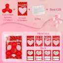 24 PCS Mini Fidget Spinner Toys with Cards, Bulk Stress Fidget Toys for Kids Classroom Treasure Box, Birthday Party Favors Goodie Bag Stuffers, Carnival Prize (Red+Pink)