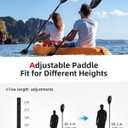 Abahub Adjustable Kayak Paddle 210-230 cm/ 230-250 cm Floating Kayaking Oars Boating Oars Canoeing Oars Black, 82.6''- 90.5''