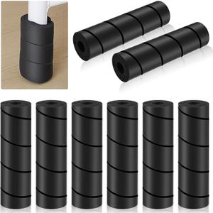 ReliThick 8 Pcs Bed Frame Toe Protectors 6" Bed Frame Leg Covers Feet Protectors to Keep Your Toes from Hard Furniture Legs Corner Guards, No Adhesive or Glue (Black)