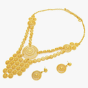 Elegant Indian Jewelry Sets Bollywood Jewellery Bohemian Wedding Outfits Exaggerated Hollow Big Pendant Necklace Earrings Dangle Prom Party Ethnic Traditional Bride Dress Accessories for Women