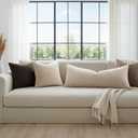 MIULEE Textured Boucle Throw Pillow Cover Neutral Accent Solid Lumbar Pillow Case Decorative Soft Pack of 1 Couch Cushion Chair Sofa Bedroom Livingroom Home Decor,36x14 Inch