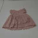 Toddler Girls Lace Dress Pom Pom Ruffle Sleeve Kids Party Birthday Princess Dresses, Size 70