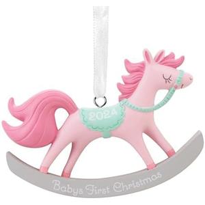 Hallmark Santa and Presents Baby's First Christmas 2023 Picture Frame Christmas Ornament Pack of 2