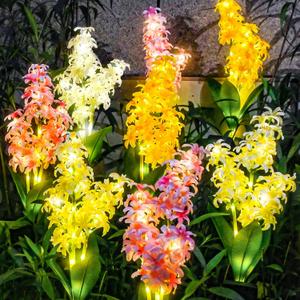TONULAX Solar Garden Lights, Solar Hyacinth Flower Lights, Solar Lights for Outside, Solar Garden Patio Yard Decor, Dual Lighting Modes & Glowing Stems, Gifts for Mother Grandma(4 Pack)