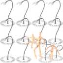 12 Pcs Action Figure Stands for 8 to 12 Inches Dolls Flexible Assembled Action Figure Display Holder with Adjustable Metal Support Arm Figure Stands Base Compatible with HG/RG 1/144 Toy (Clear)