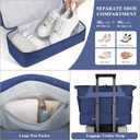 ETRONIK Gym Bag for Women, Personal Item Travel Bag with Shoes Compartment, Weekender Overnight Duffel Bag with Wet Pocket & USB Charging Port, Carry On Bag for Women, Travel, Gym, Weekend (Medium, Dark Blue)